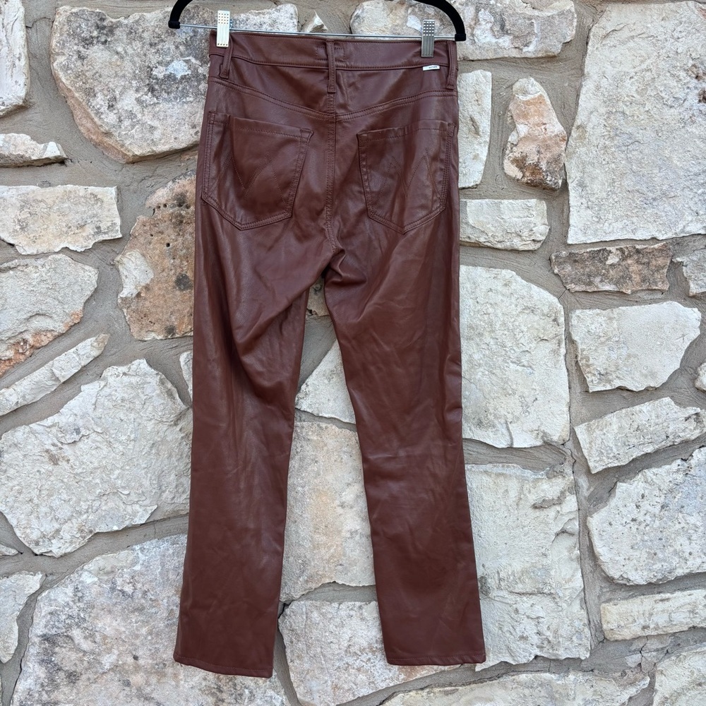 Mother faux leather brown pants size 27 - Picture 2 of 7